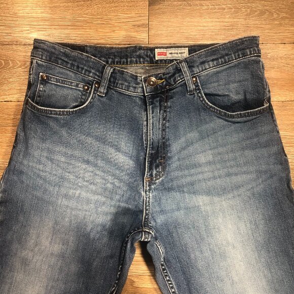 Wrangler Relaxed Boot Jeans Mens Tag 32x32 Stretch Medium Actual 33x32 - Picture 5 of 8